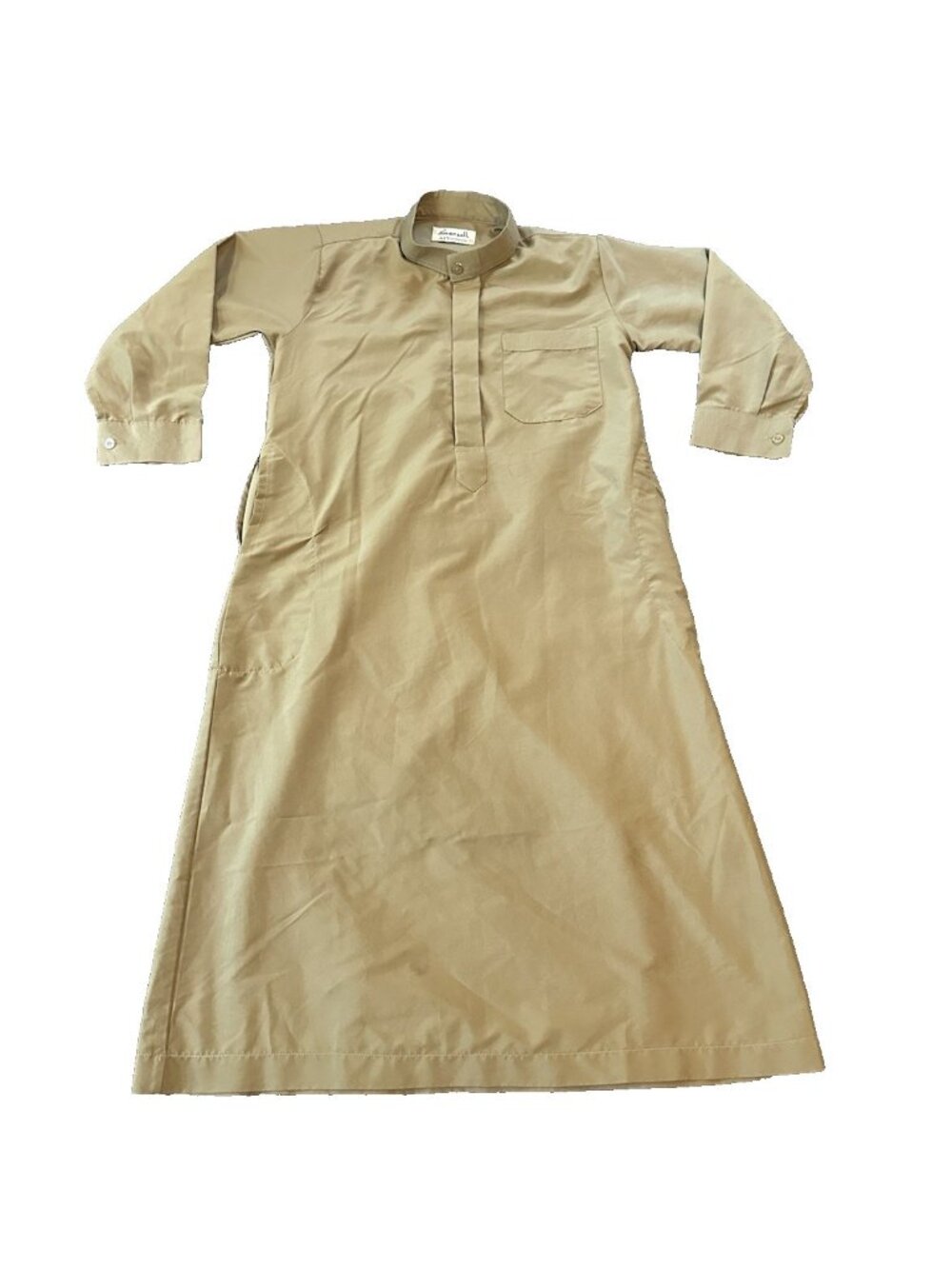 Al Yarmook Mens Tan Thobe Jubba Muslim Long Sleeve Robe 40 Dishdasha Mosque Eid